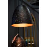 Black and Gold Pendant Light With Pitted Effect, this is a stylish piece of lighting that is sure to