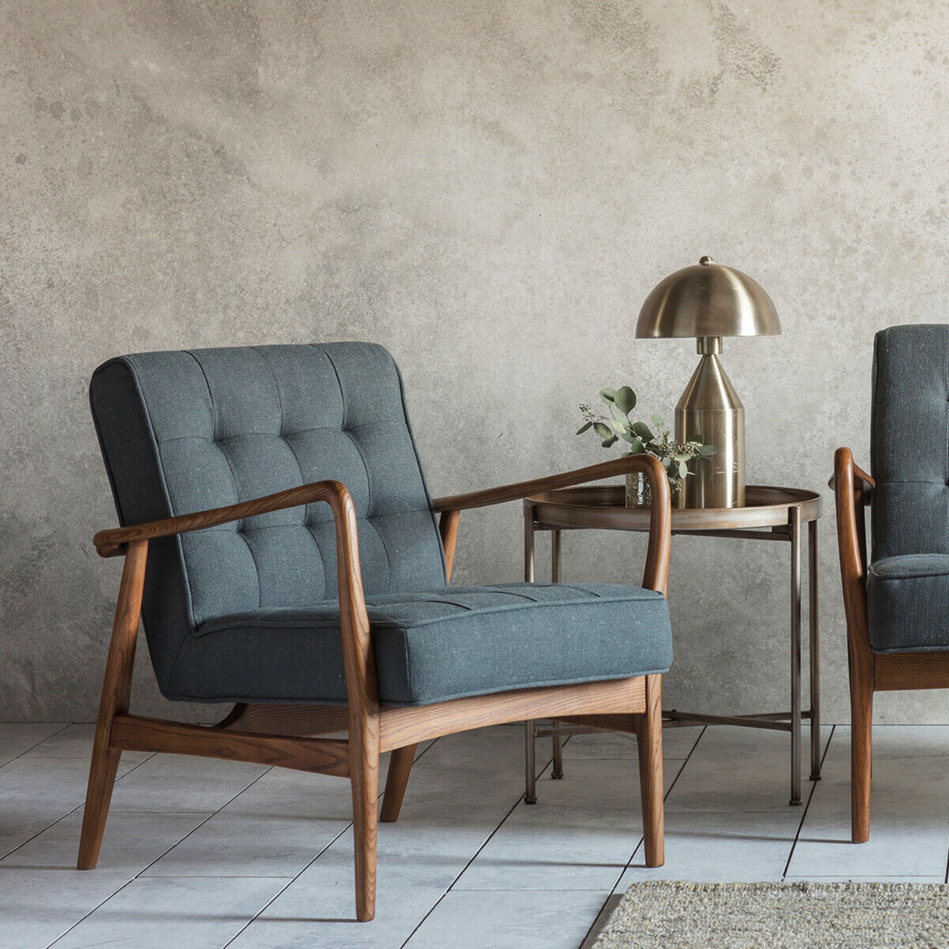 Humber Armchair - Dark Grey Linen Sit back in style on this Humber Dark Grey Armchair. Upholstered