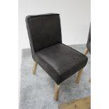 A pair of Rocco Dining Chair Colorado Leather Anthracite A Stunning Solid Constructed Chair That