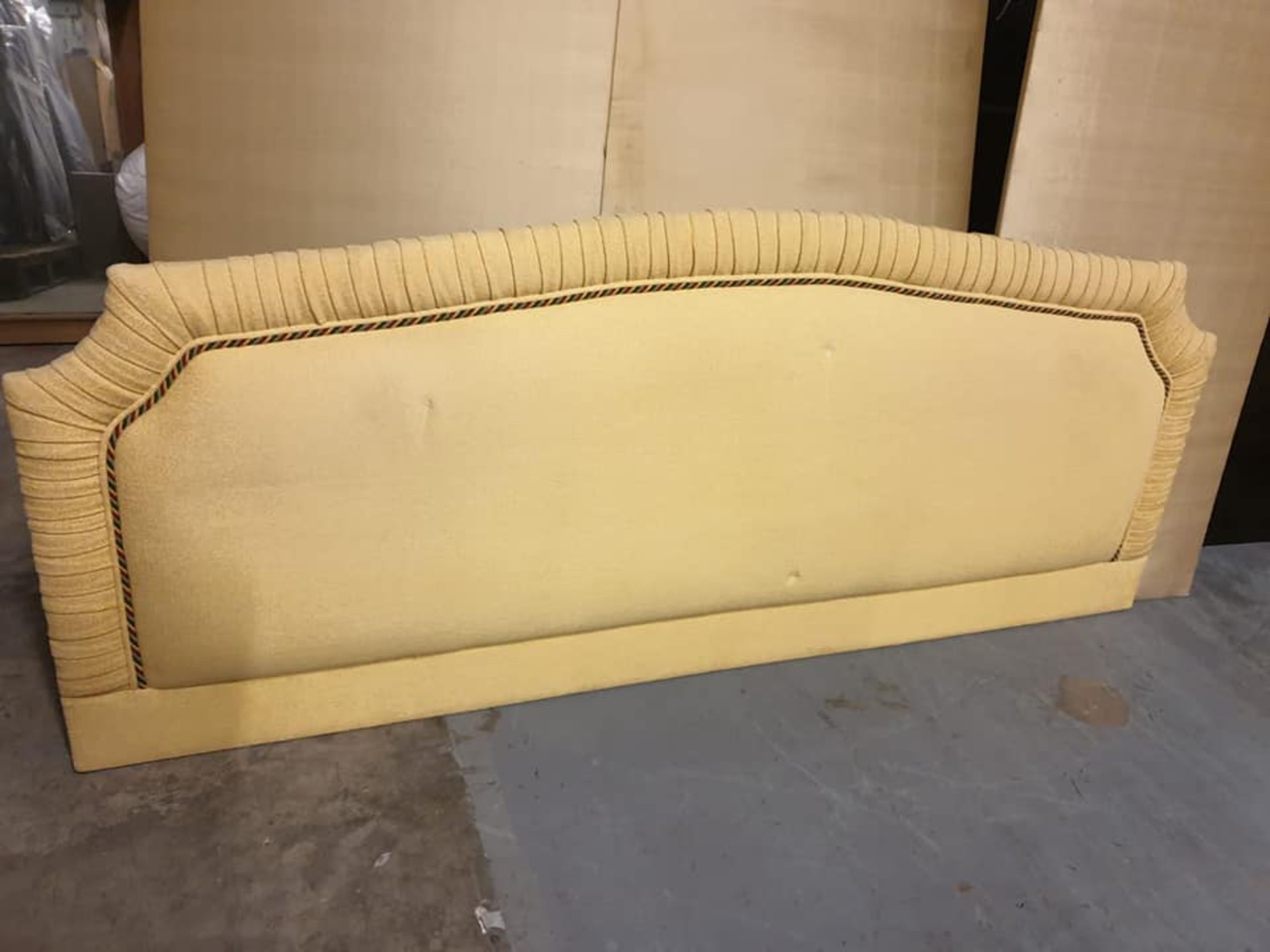 Luxury headboard padded yellow with gold silk back board headboard 182 x 80cm ( LOC HB10)