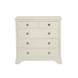 Laura Ashley Gabrielle Cotton White 3+2 Drawer Chest features two shallow drawers for sundry