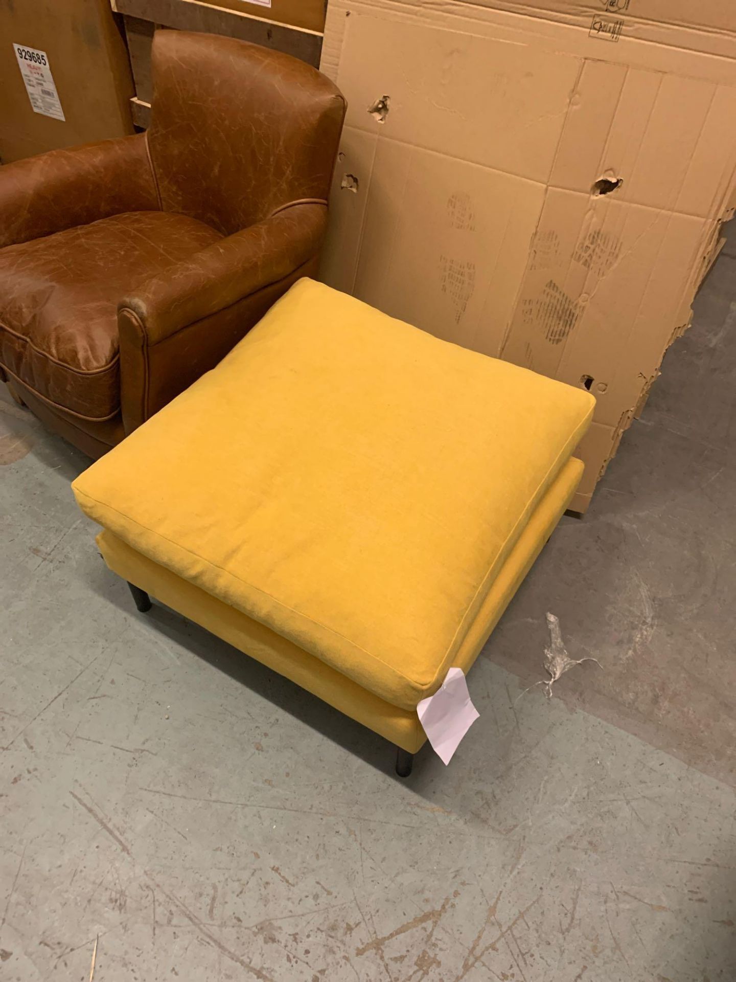 Dulwich Ochre Velvet Footstool 850 x 550mm - Image 2 of 3