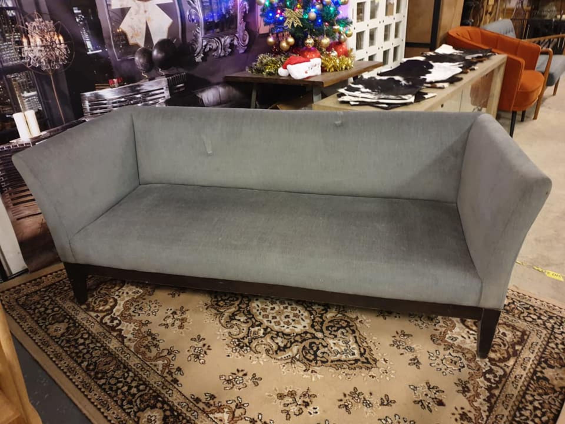 Upholstered Luxury Grey Three Seater Sofa 173 X 50 X 90cm