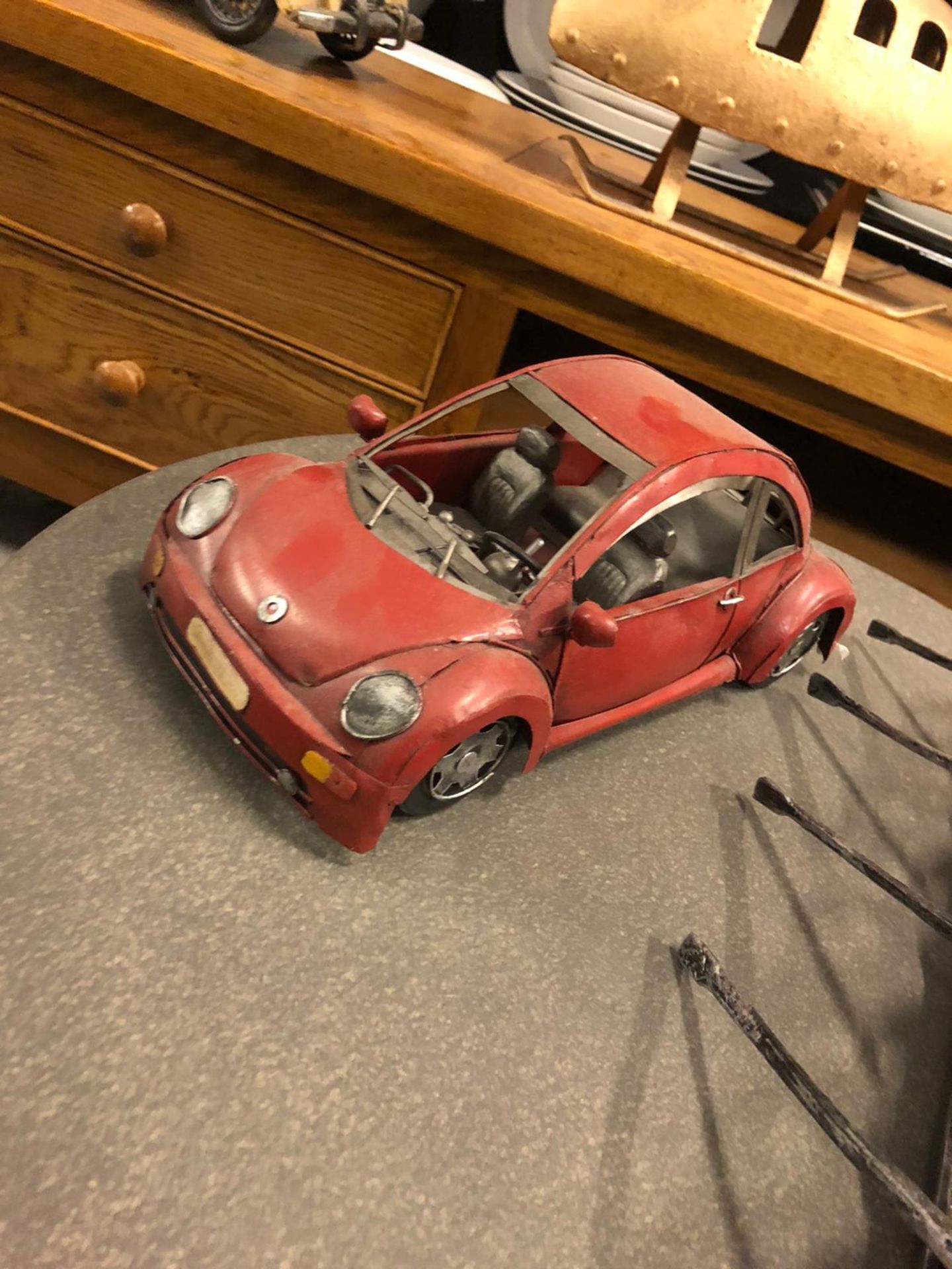 VW Beetle tin plate car model - Image 2 of 3