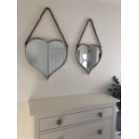 Set of Two Heart Mirrors With Rope Detail compliment any room perfectly, as well as adding that