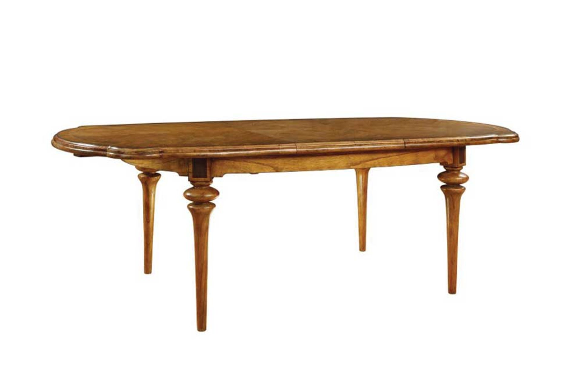 Spire Dining Large Extending Table Blonde European Walnut With Intricate Inlays Antiqued Hand Wax - Image 3 of 3