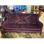 Upholstered Luxury Purple Three Seater Sofa 173 X 50 X 90cm