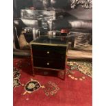 Birlea Fenwick Black Glass and Gold 2 Drawer Small Bedside Cabinet Presenting a stunning piece of