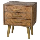Havana Gold Three Drawer Bedside. Part of a capsule collection of 4 pieces designed to deliver a