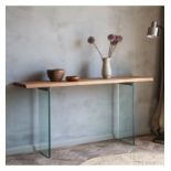 Ferndale Console Table contemporary dining table featuring a rich natural wood effect table top