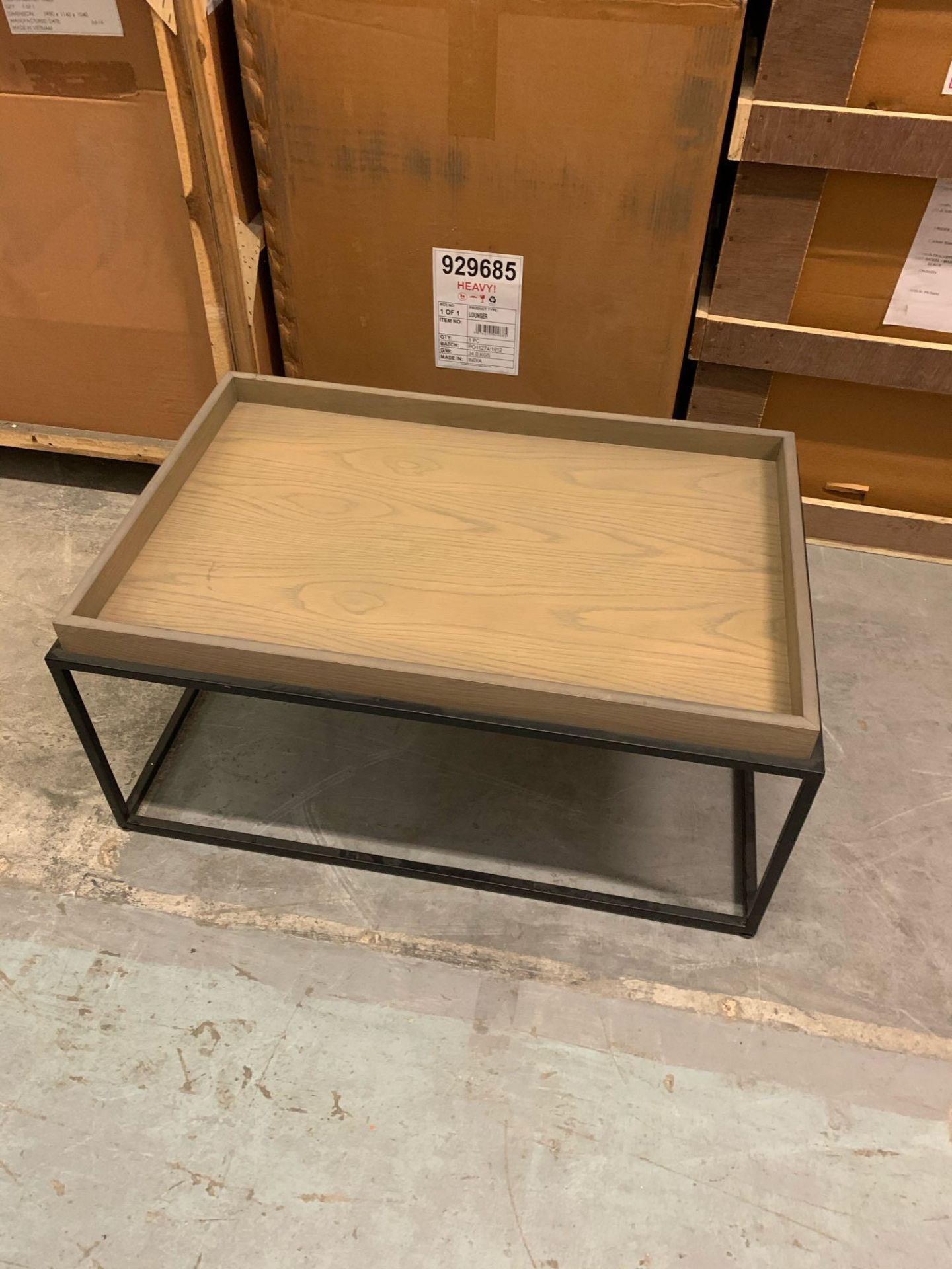 Forden Tray Coffee Table Grey W900 x D600 x H400mm - Image 2 of 5