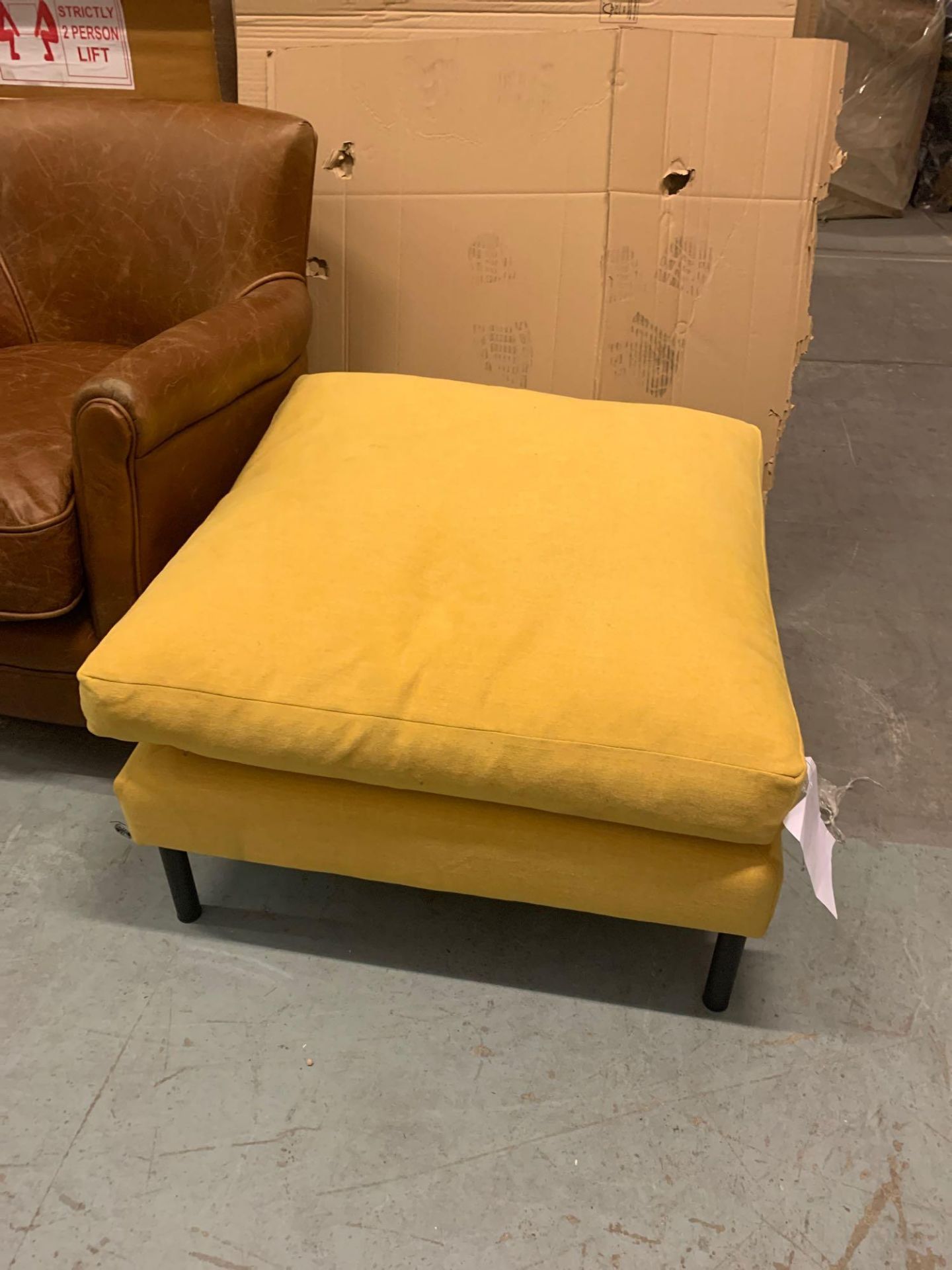 Dulwich Ochre Velvet Footstool 850 x 550mm