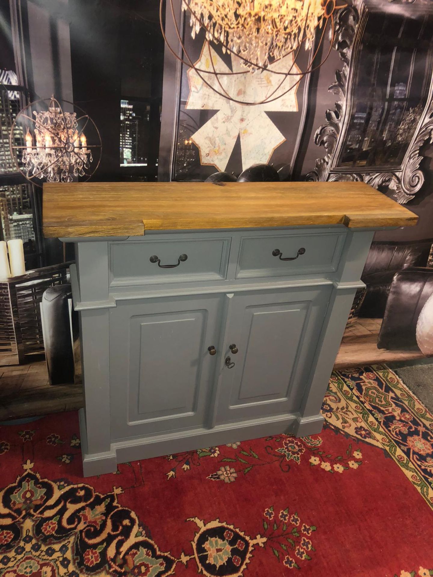 Storm Oak and Grey Painted 2 Door 2 Drawer Small Sideboard Organize your everyday bits and pieces - Bild 5 aus 5