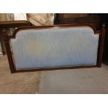 Luxury headboard mahogany framed light blue padded with rope piping 156 x 76cm ( LOC HB5)