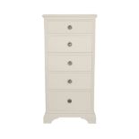 Laura Ashley Gabrielle Dove Grey 5 Drawer Tall Chest boasting classic French design with a hand