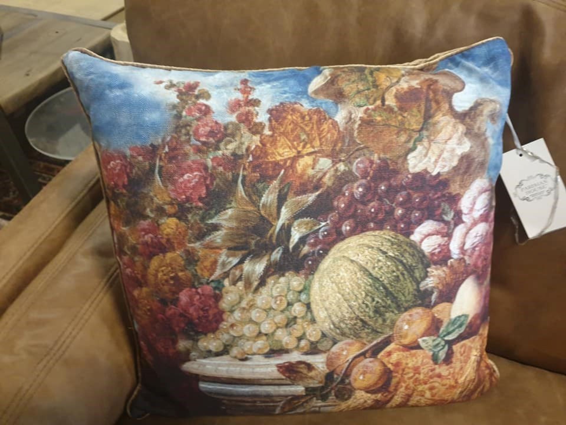 Brand New Packed 4 x Bacchus Fruit Cushion A Reproduction Print From The Netherlandish School (