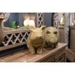 Aged Stone Outdoor Standing Hereford Pig Ornament This charming character would make a fantastic