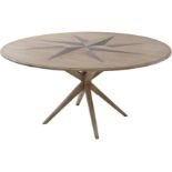 Amerigo Dining Table Artisan crafted mindi wood 6 seater round table with impressive classic compass