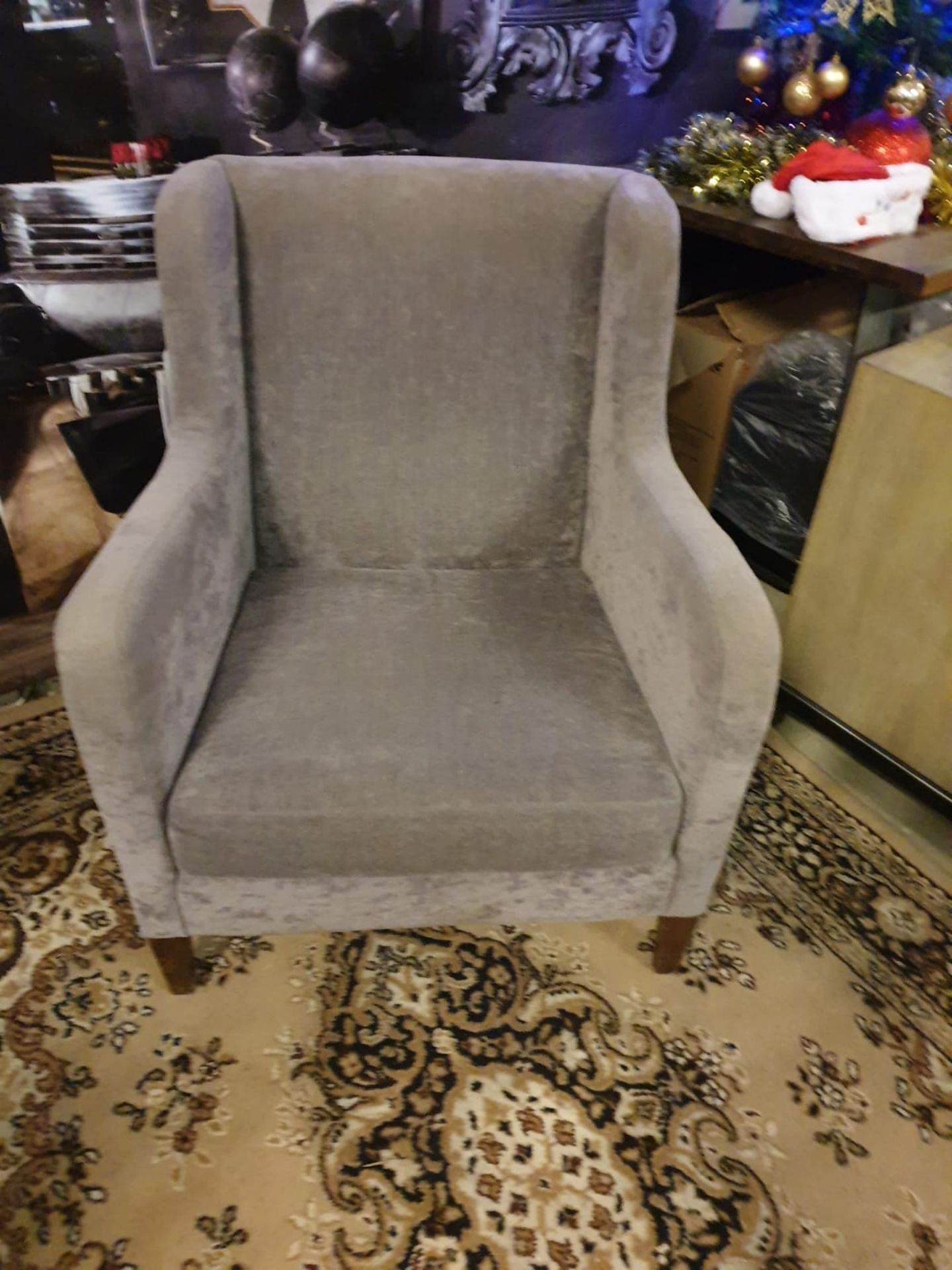 2 X Upholstered Luxury Chairs 1 X Brown Fabric Wingback Chair 72 X 55 X88cm 1 X Side Chair 74 X 56 X - Image 2 of 2