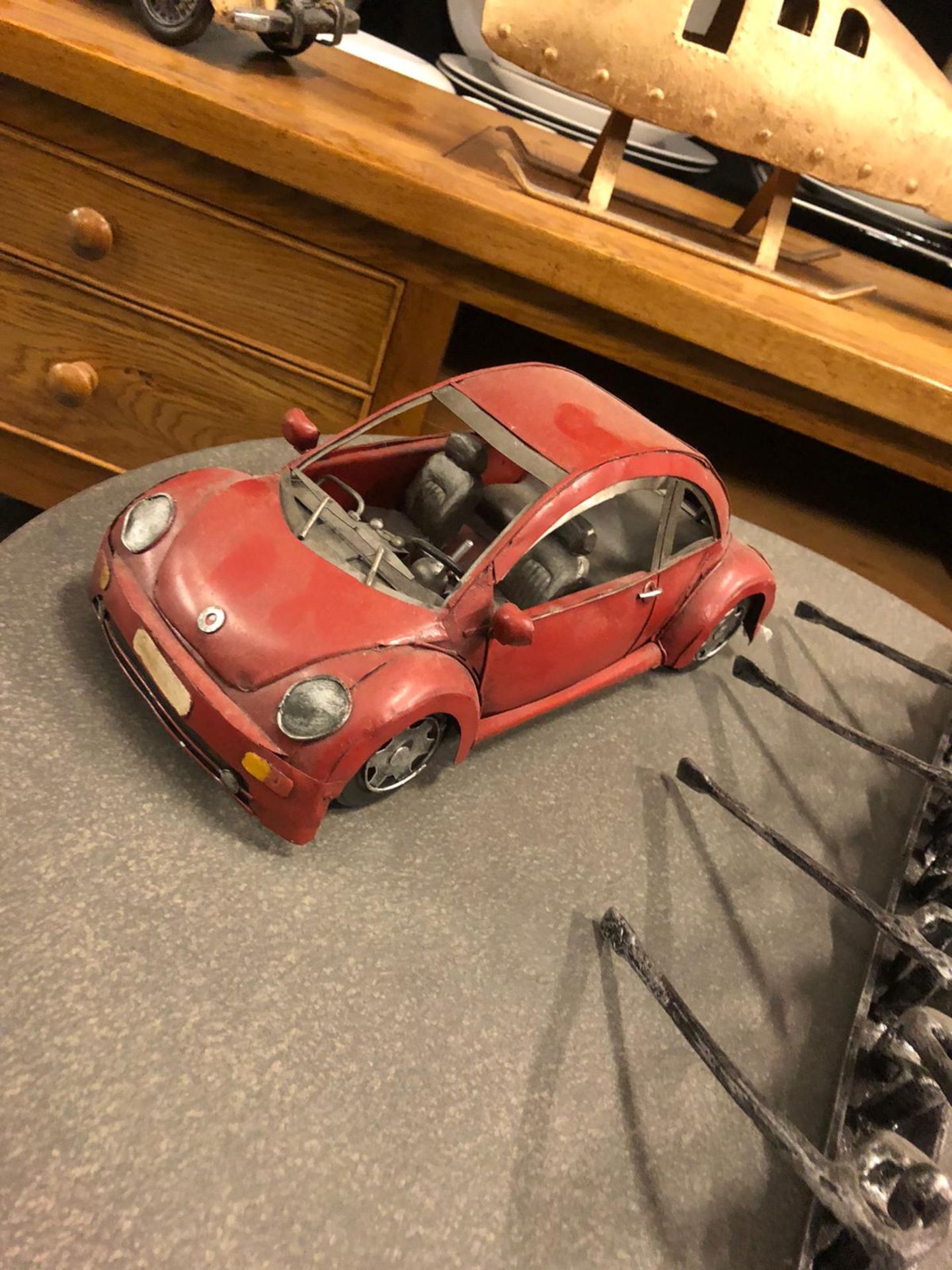 VW Beetle tin plate car model - Image 3 of 3