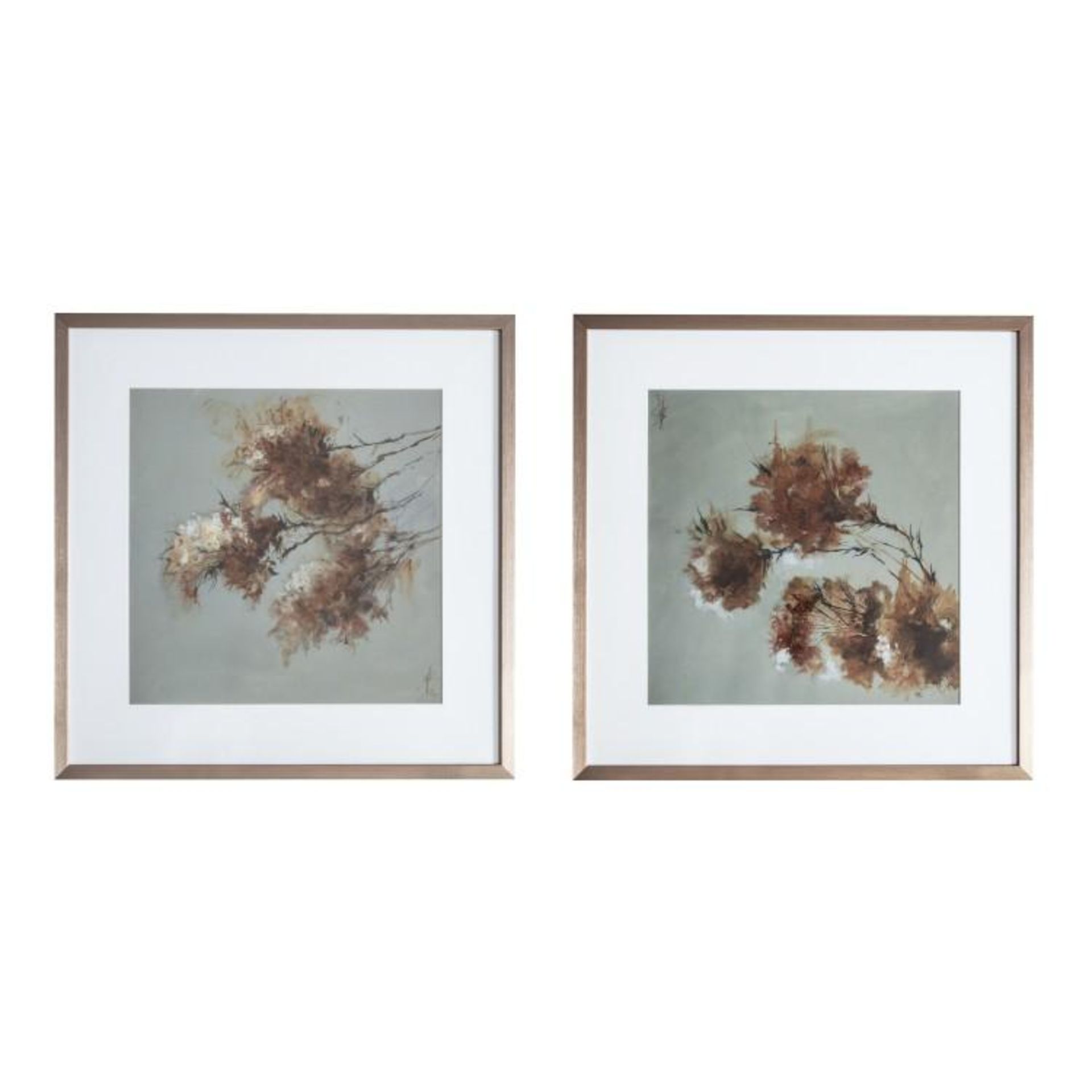 Autumn floral framed art Set of 2 590 x 35 x 590mm Add elegance to the home with the Autumn Floral
