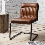 Capri Leather Chair Contemporary dining or office chair with metal frame and top grain leather