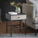 carbury 1drawer side table 400 x 400 x 500mm The Carbury 1 Drawer Bedside Table showcases simplicity