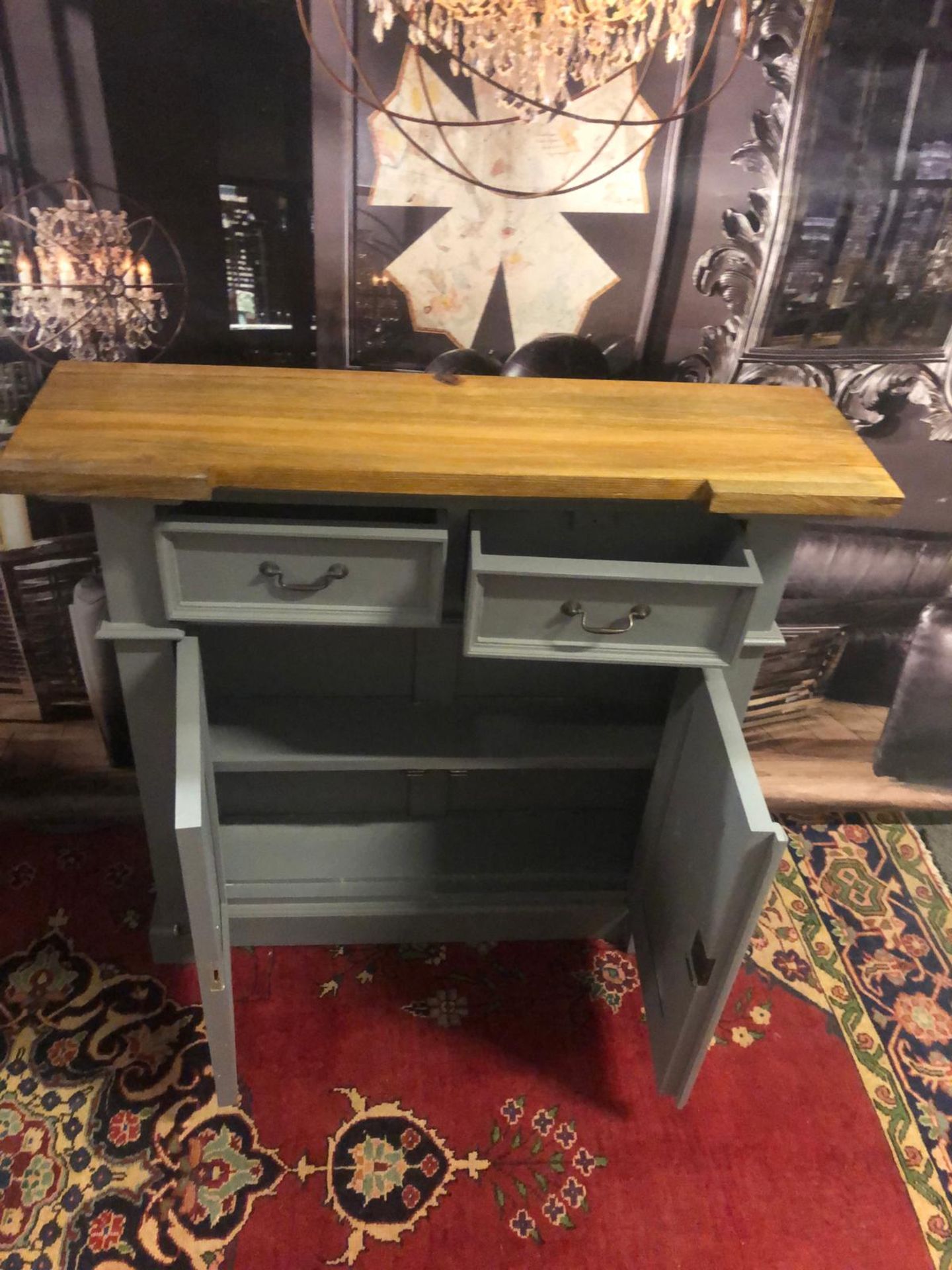 Storm Oak and Grey Painted 2 Door 2 Drawer Small Sideboard Organize your everyday bits and pieces