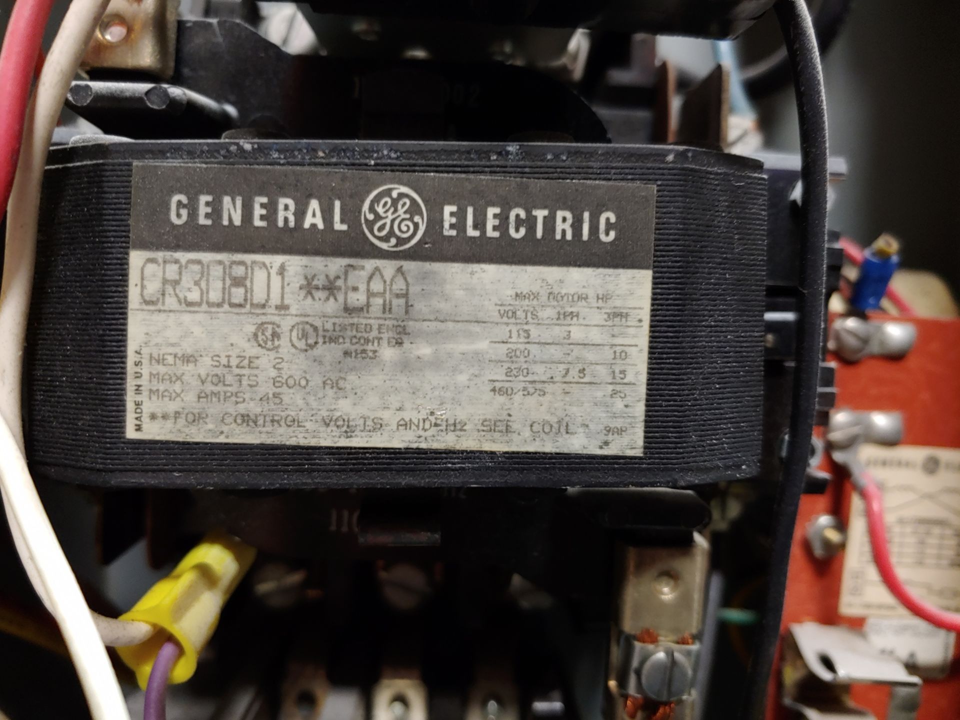 GE GE 300-LINE CONTROL ENCLOSED MAGNETIC STARTER GEJ-5616-C - Image 6 of 10