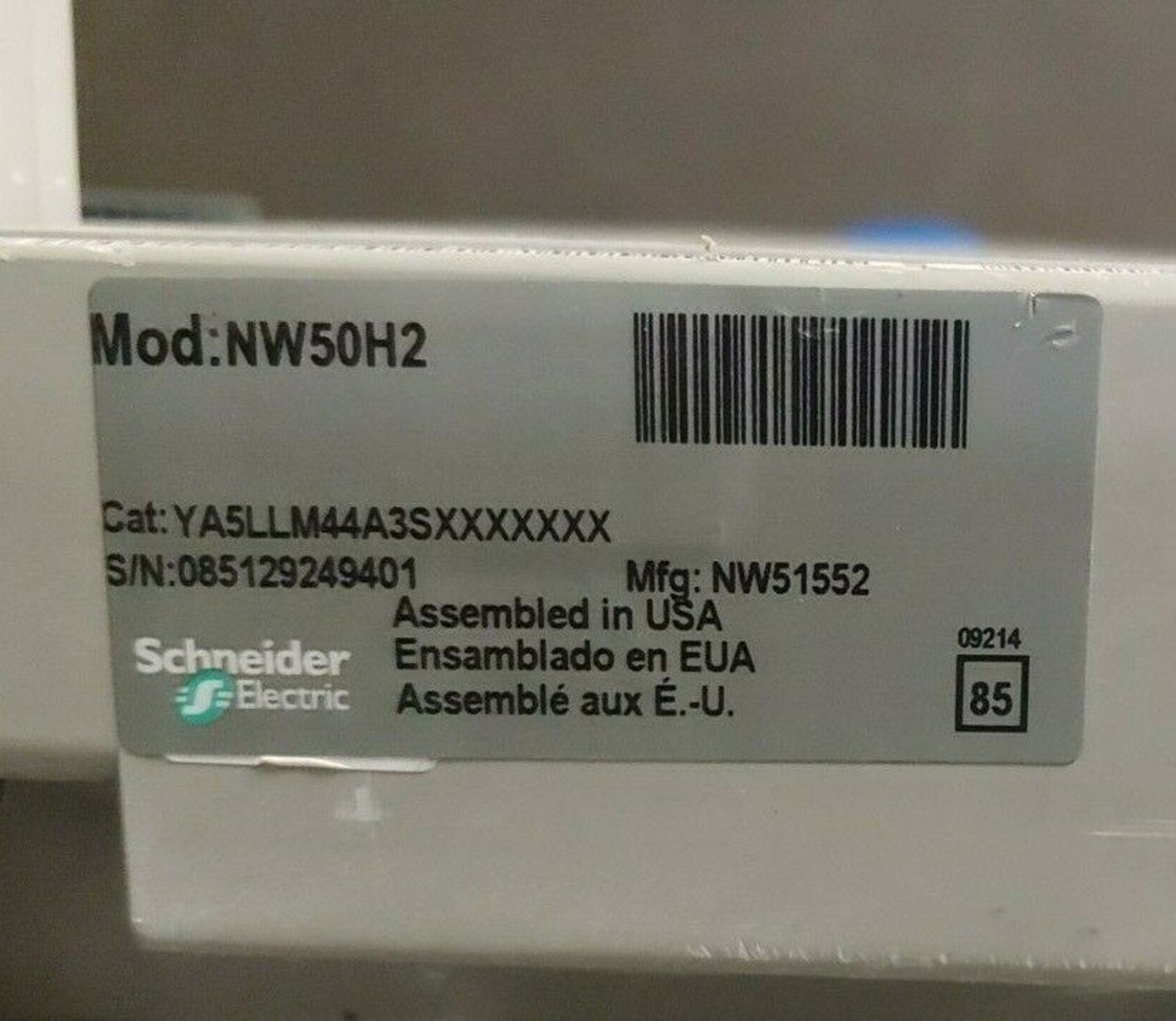 SCHNEIDER ELECTRIC CIRCUIT BREAKER MASTERPACT NW50H2 - 5000 A - 3 POLES - DRAWOUT - Image 3 of 7
