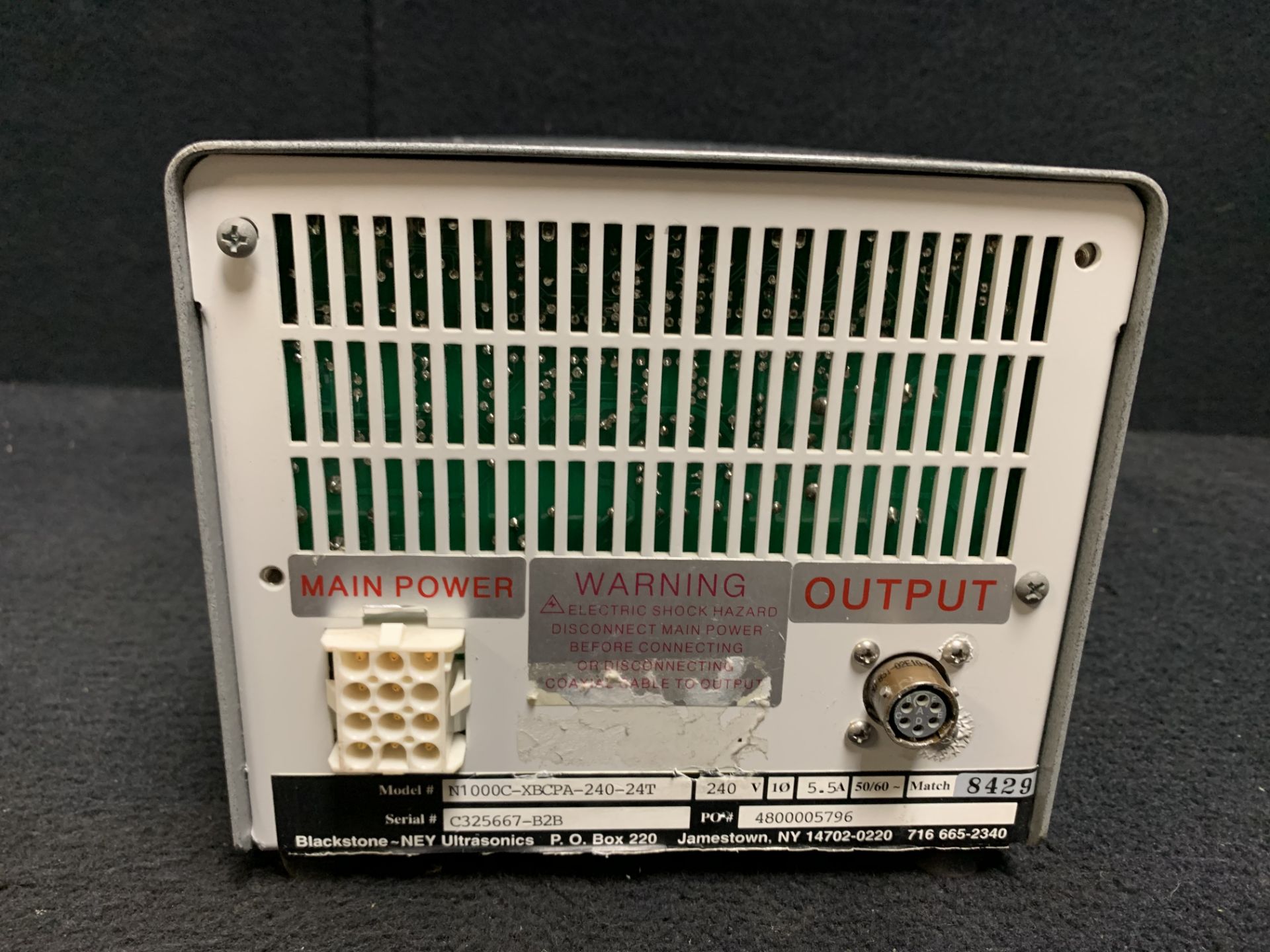 BLACKSTONE-NEY NEPTUNE ULTRASONIC GENERATOR POWER SUPPLY N1000C-XBSOA-240-24T - Image 5 of 6