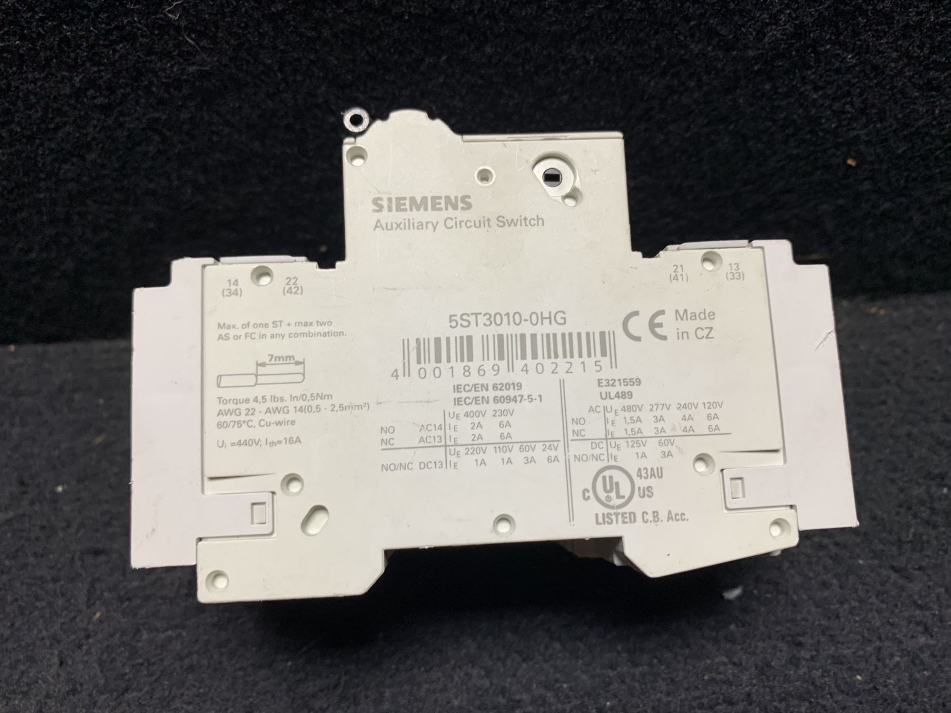 SIEMENS CIRCUIT BREAKER 10KA, 2-POLE, 10 A 277V - 5SJ4210-7HG42 | 5ST3031-0HGST - Bild 3 aus 4