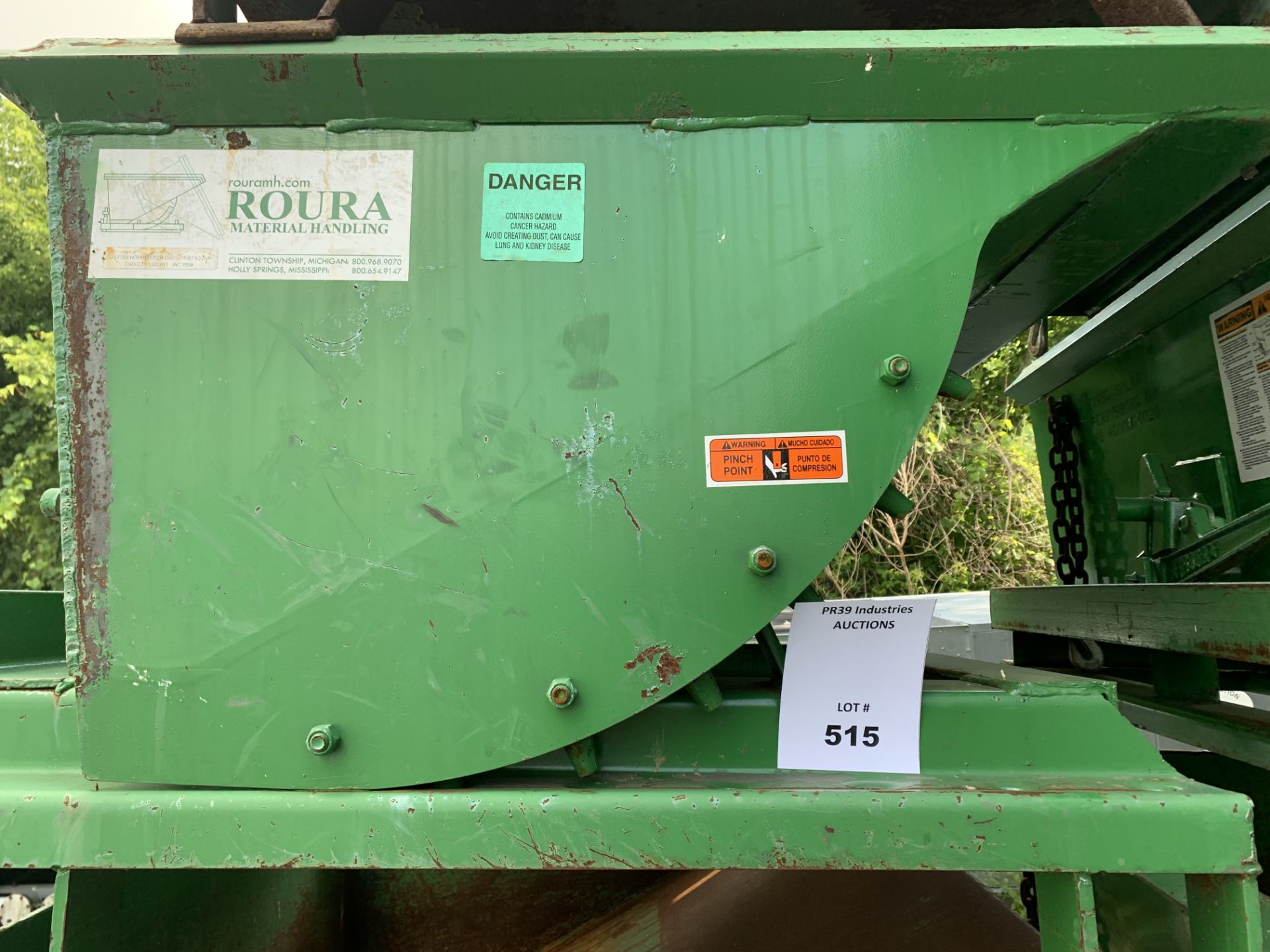 ROURA SMALL GREEN DUMP HOPPER .4 CUBIC YD