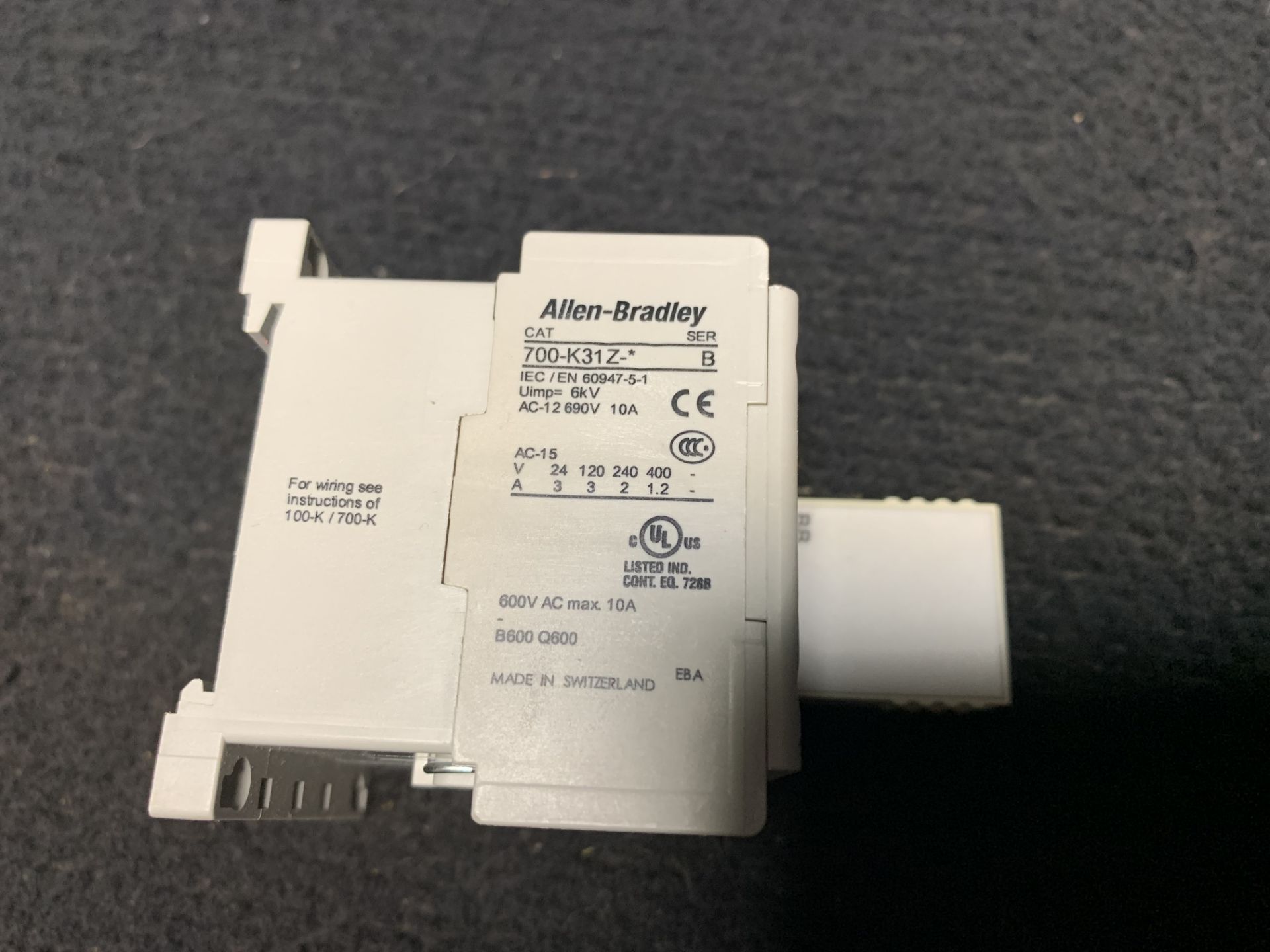 ALLEN BRADLEY 140M-FBE-C20 CIRCUIT BREAKER 14.5/20 AMP 600 VAC 50/60 HZ | 700-K31Z-* CONTROL RELAY - Bild 6 aus 7