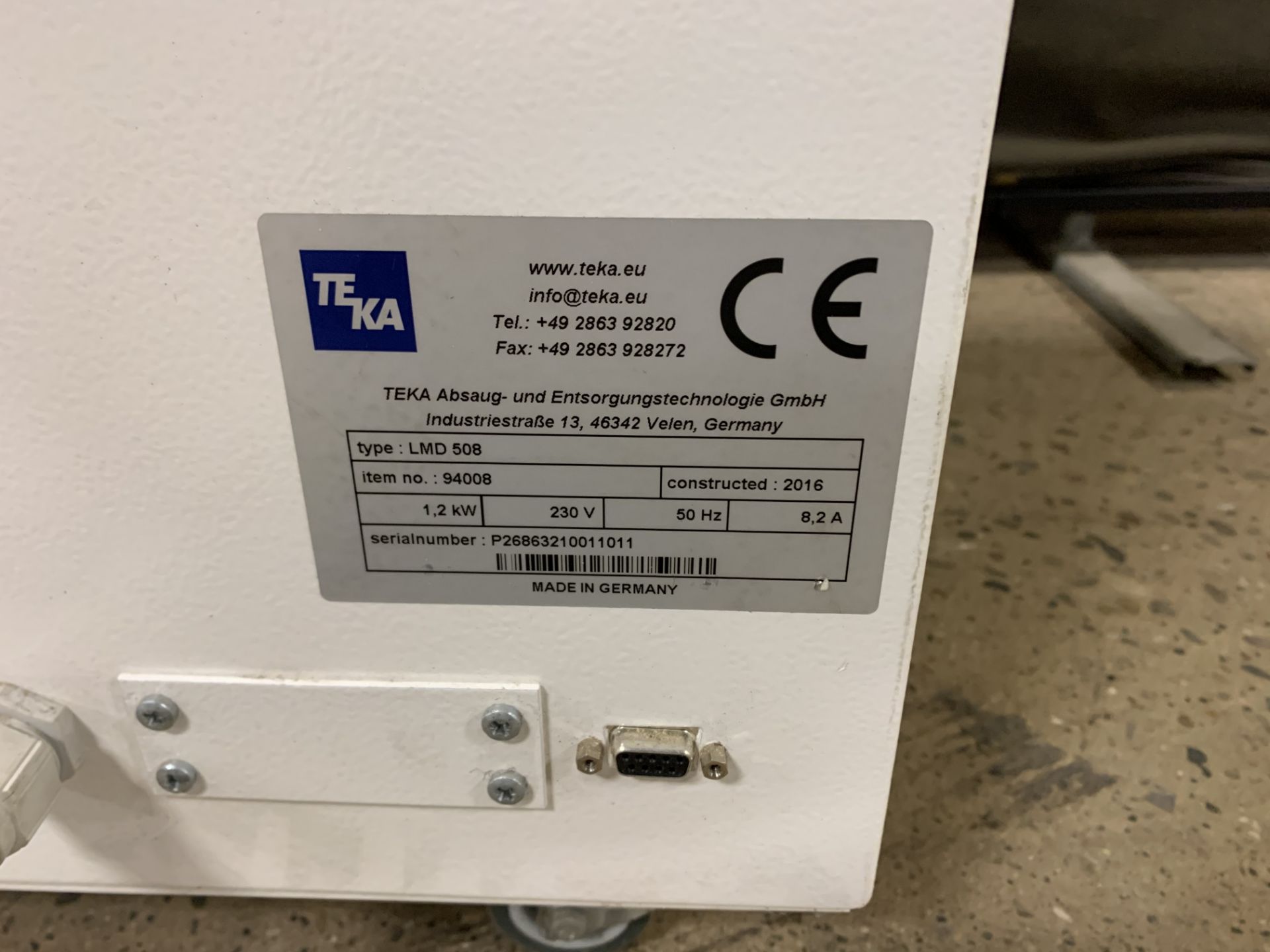 UNUSED - TEKA LMD 508 PORTABLE FUME/PARTICLE EXTRACTOR, EURO POWER CORD (EASY CONVERT TO 115V/240v) - Image 6 of 14