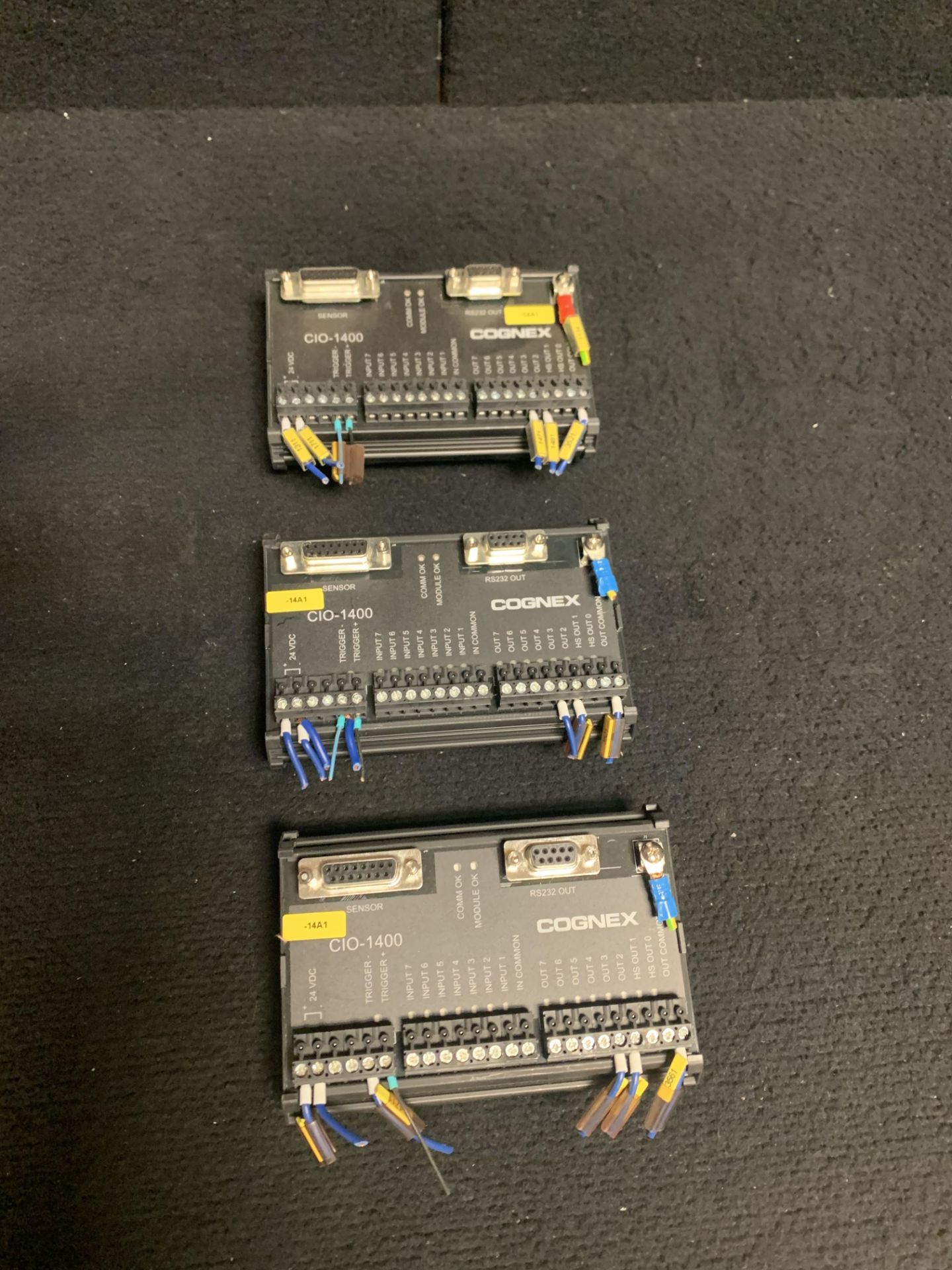 LOT OF 3 - COGNEX DVT CIO-1400 PLC EXPANSION MODULE, 24 VDC 750 MA DIN RAIL MOUNT 800-9012-2R