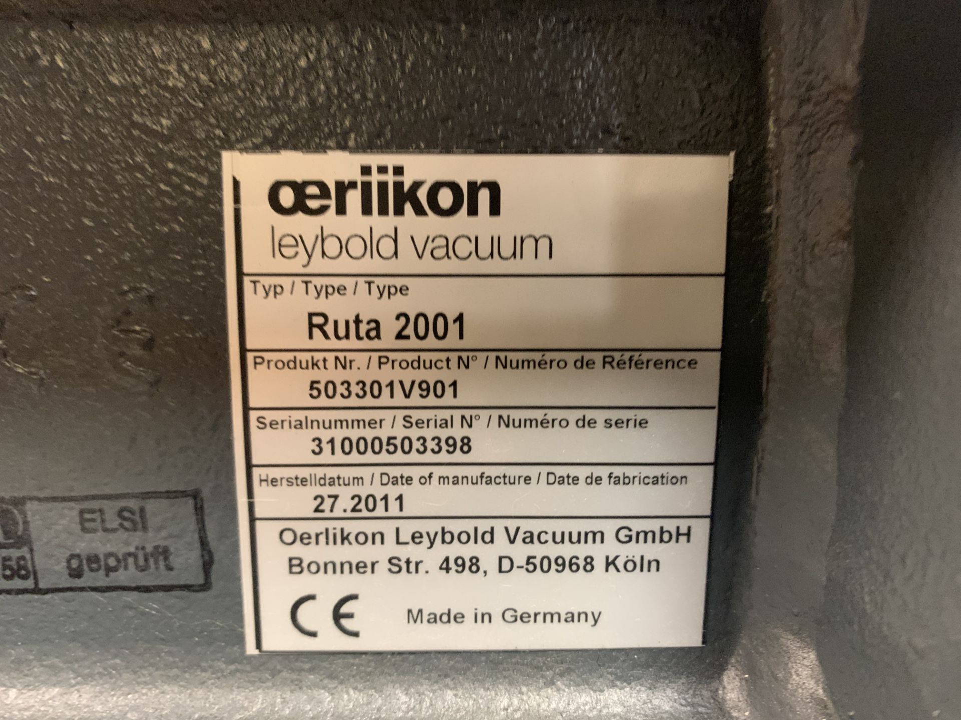 OERLIKON-LEYBOLD SP630 VACUUM PUMP 117008, 630M³/H 15KW 460V 52A, W/RUVAC ROUGHING PUMPS 167403, 167 - Image 12 of 15