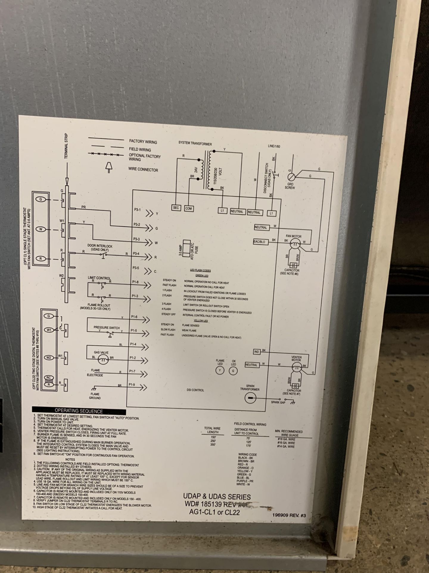 REZNOR V3 SERIES UDAS125 GAS-FIRED SEPARATED COMBUSTION HEATER UNIT, INPUT 120,000 BTUH, OUTPUT 99, - Image 10 of 12