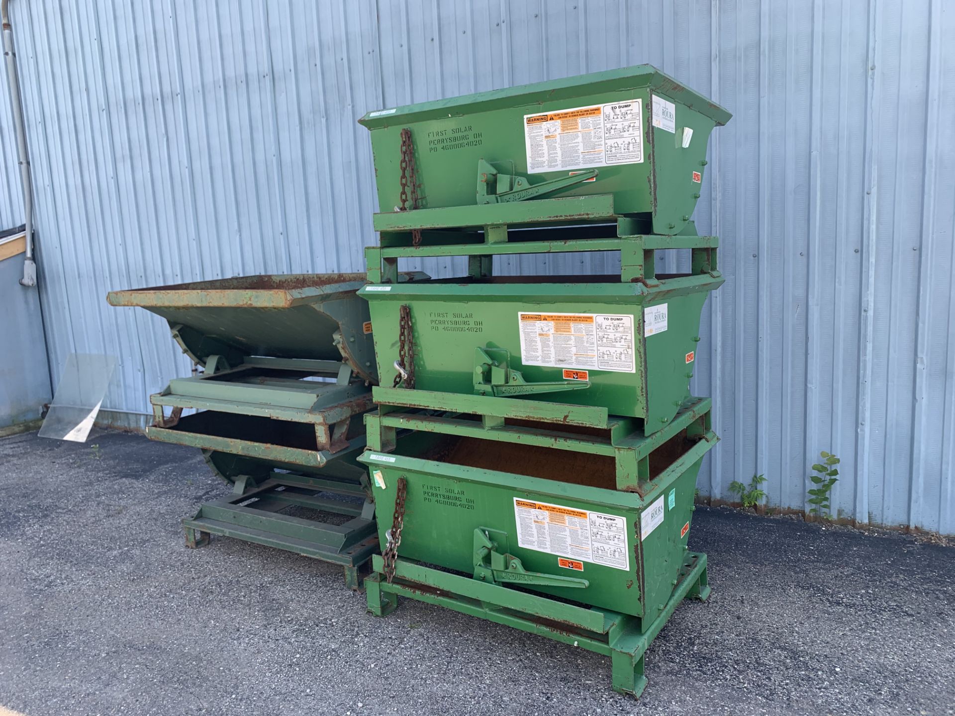 ROURA SMALL GREEN DUMP HOPPER .4 CUBIC YD - Image 6 of 7