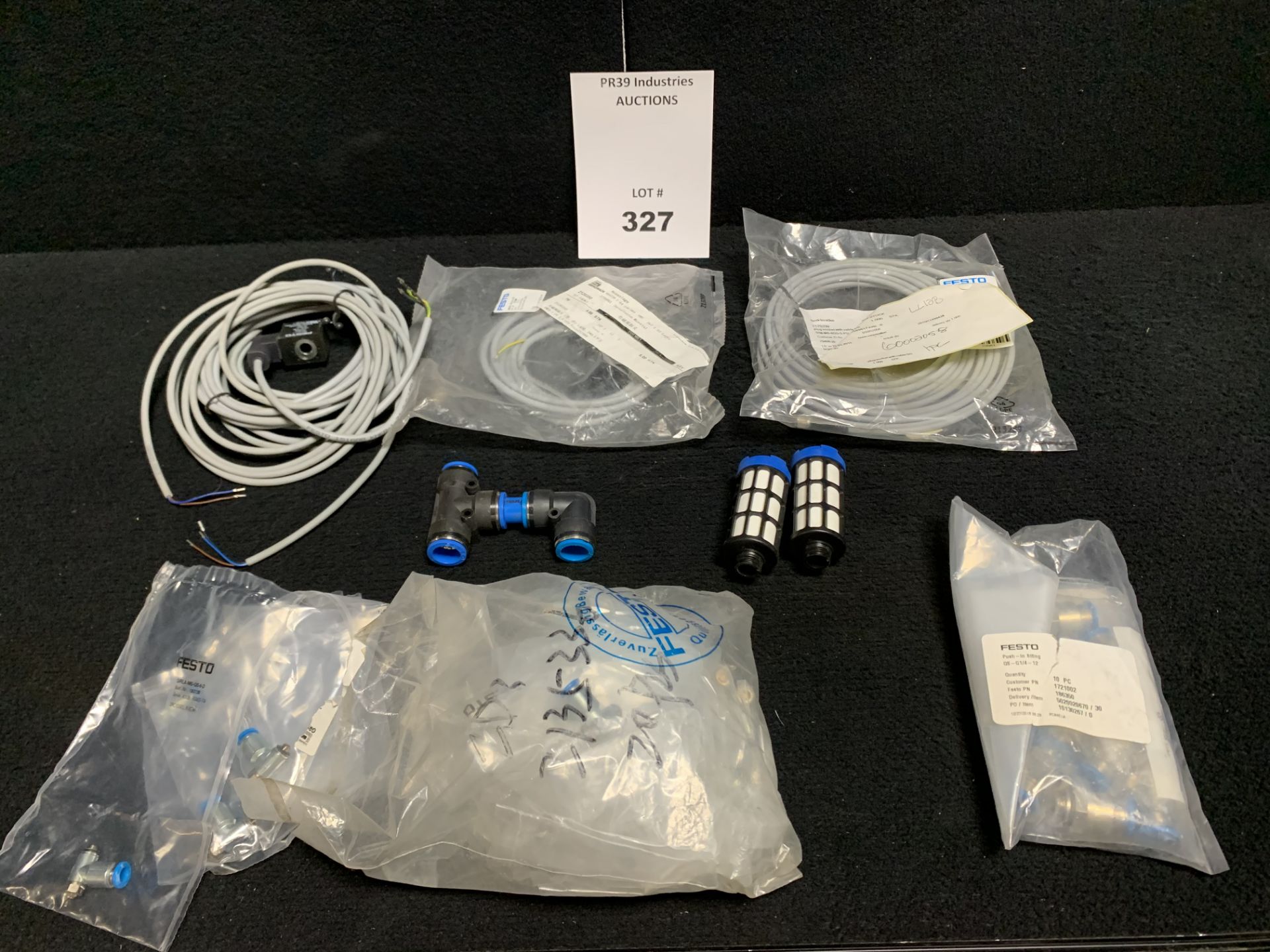 NEW IN/OUT OF PACKAGE - FESTO VENTS, FITTINGS , PLUG SOCKETS W/CABLE, FILTERS