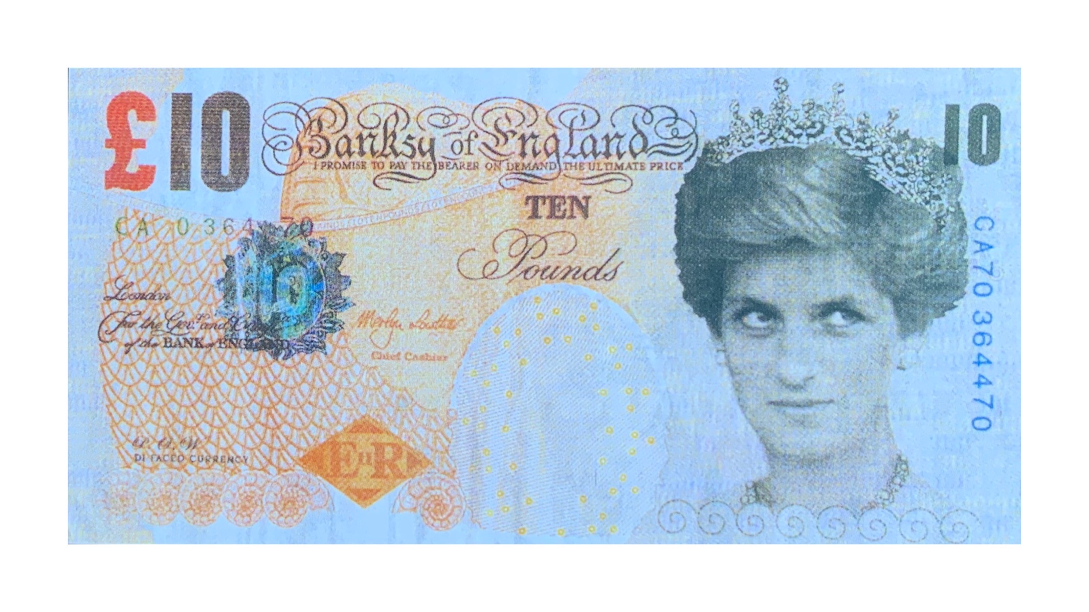 BANKSY- 'DI-FACED TENNER'- 2004