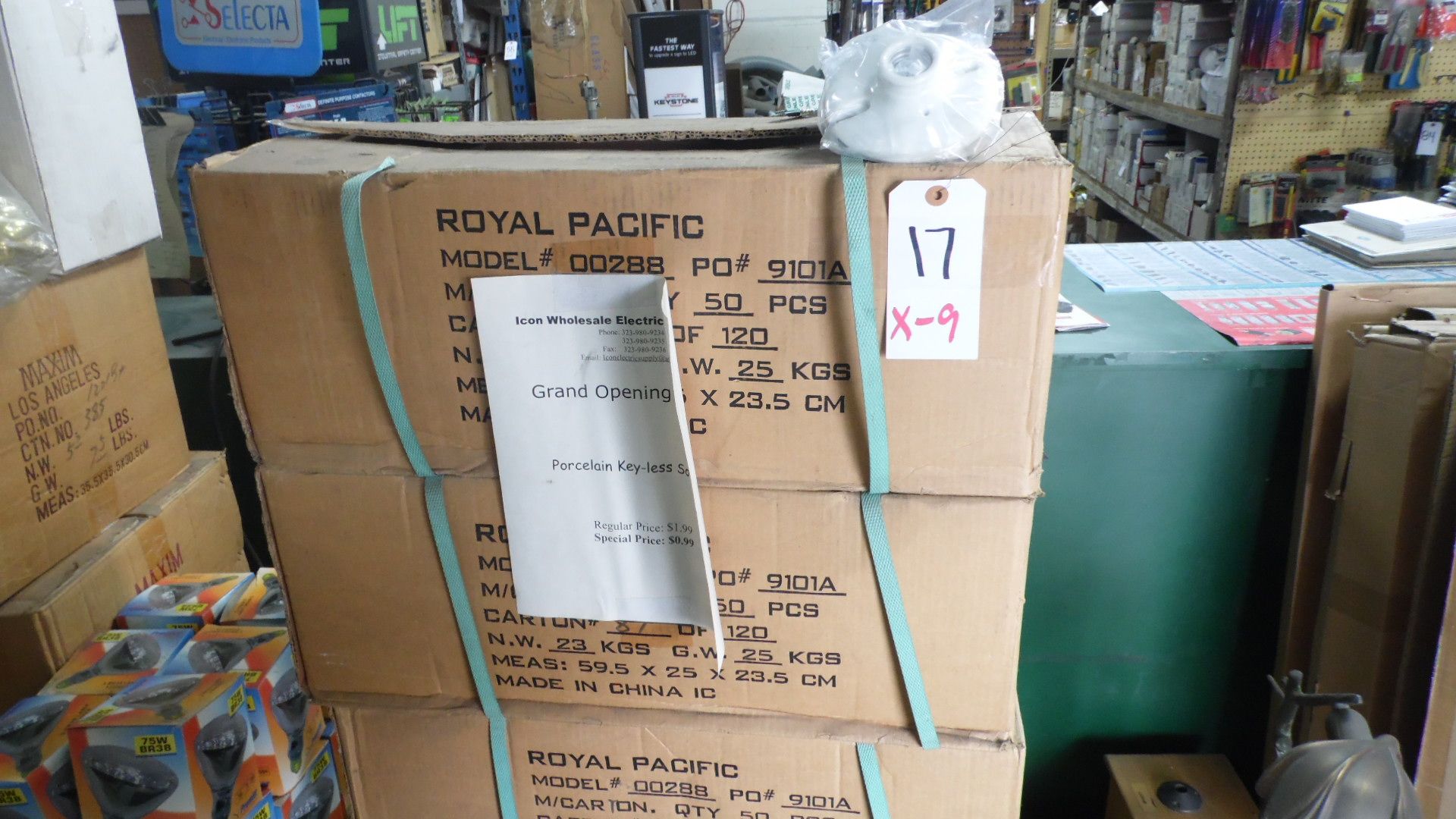 CASES OF PORCELAIN SOCKETS