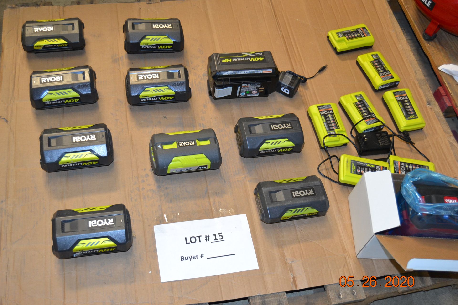 ASSORTED RYOBI BATTERIES(18PCS)