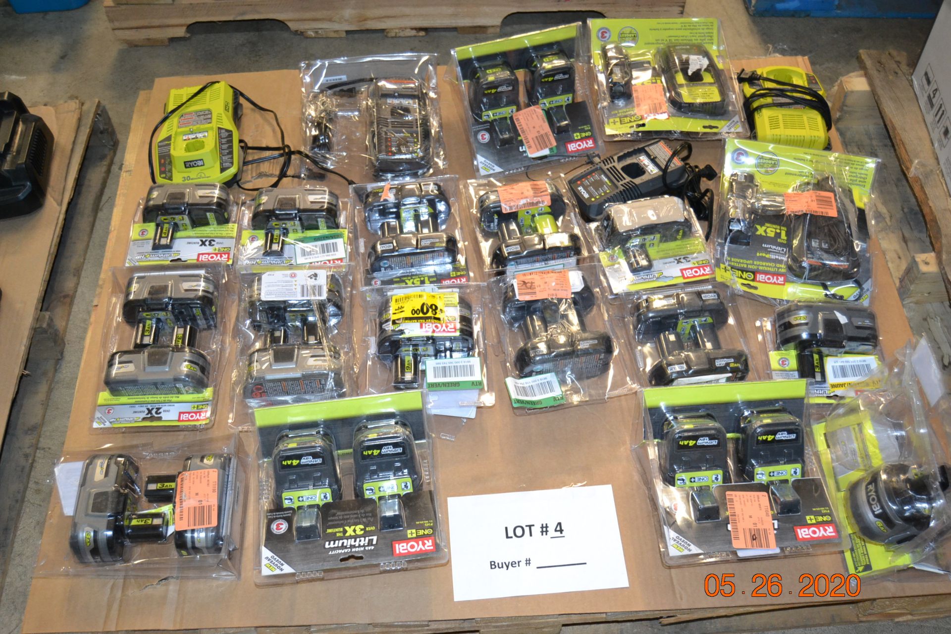 ASSORTED RYOBI CHARGERS AND BATTERIES(22 PCS)