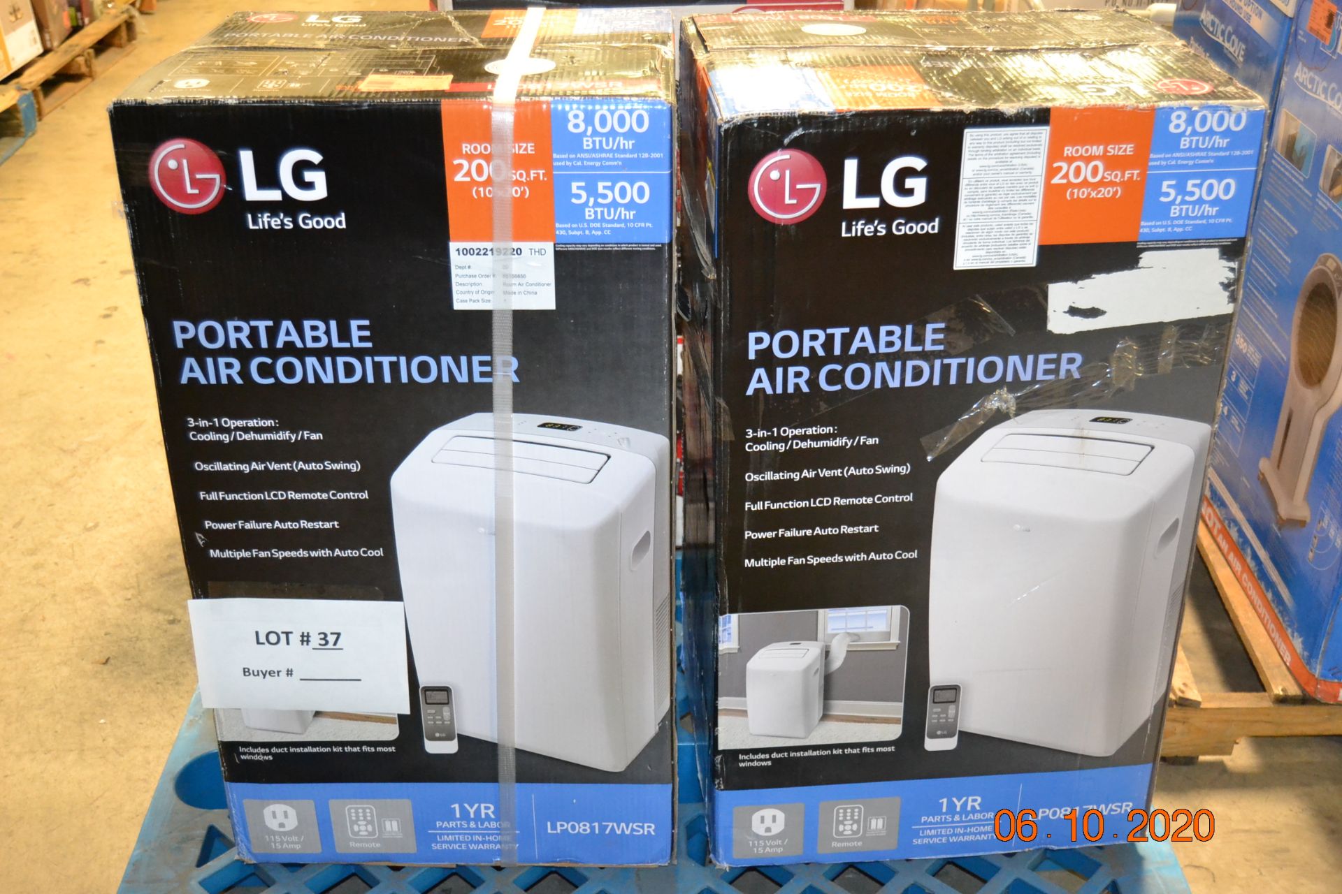 (2) LG PORTABLE AIR CONDITIONERS 8,000 BTU