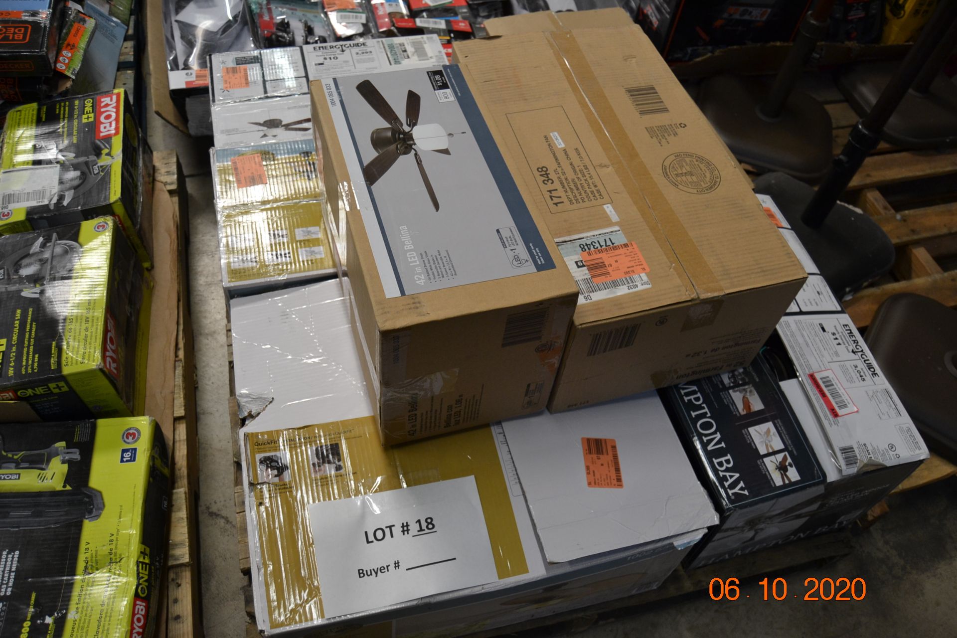 (7) ASSORTED SIZE AND BRANDS CEILING FANS