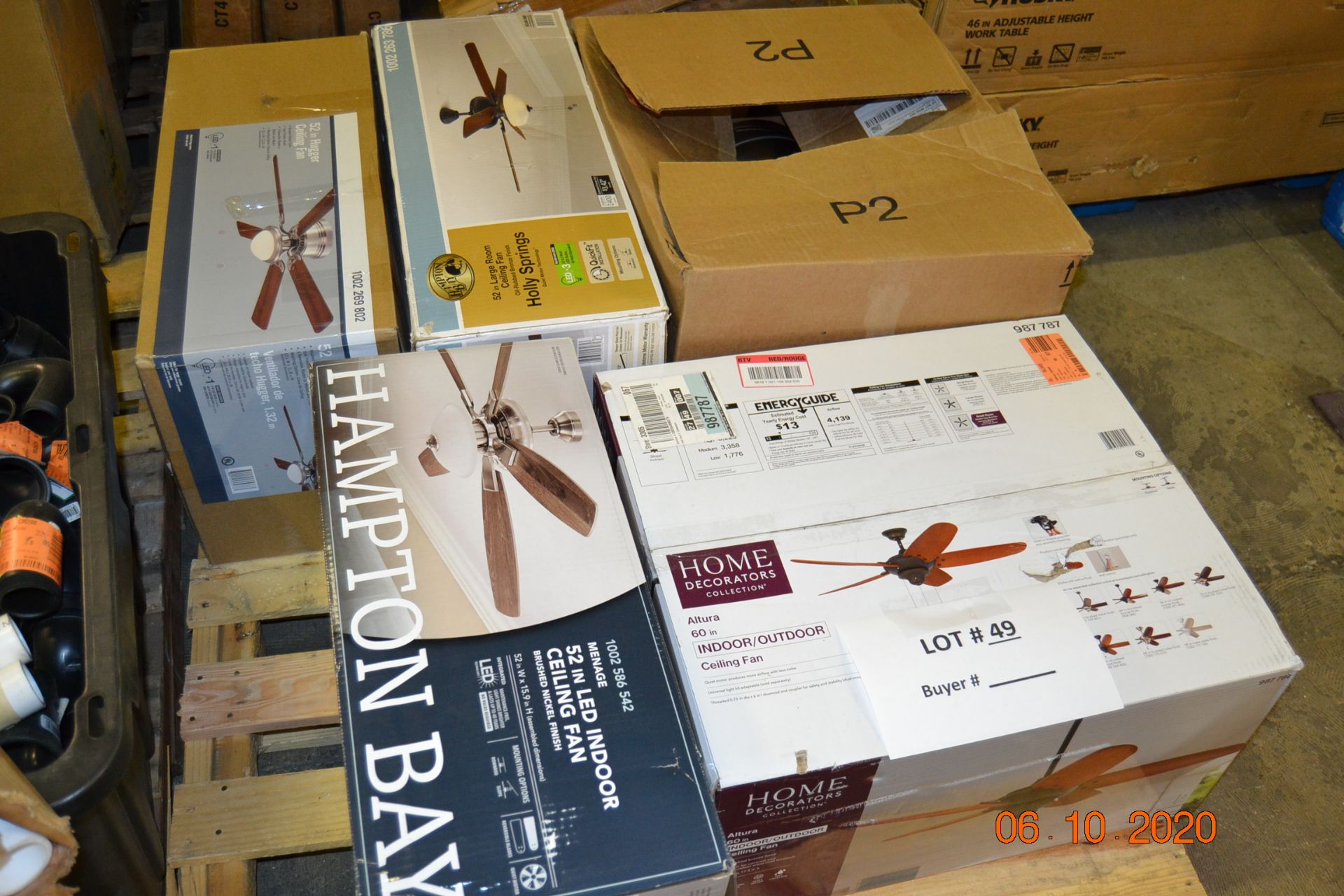 (5) ASSORTED SIZE AND BRANDS CEILING FANS