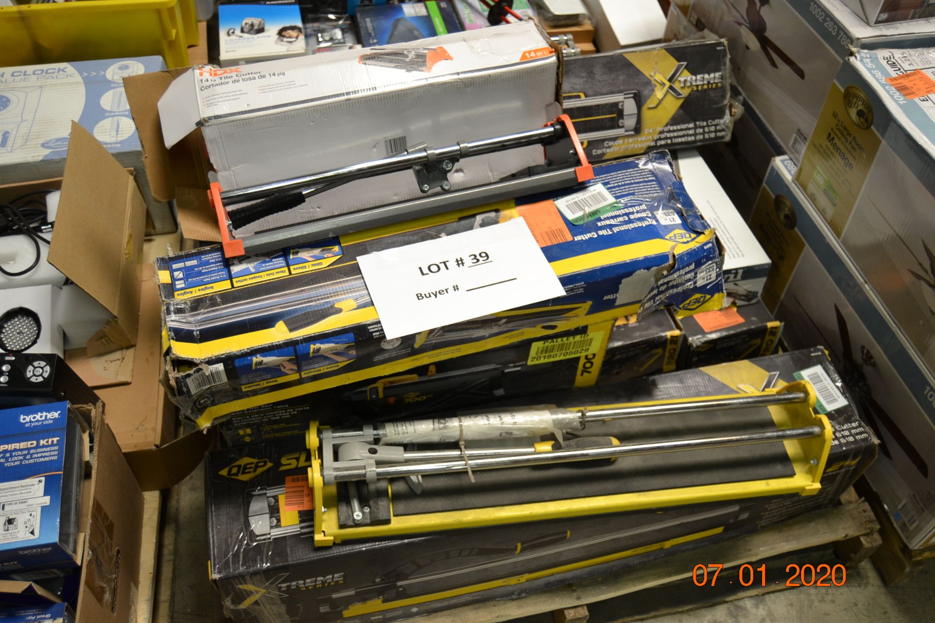 PALLET OF TILE CUTTERS