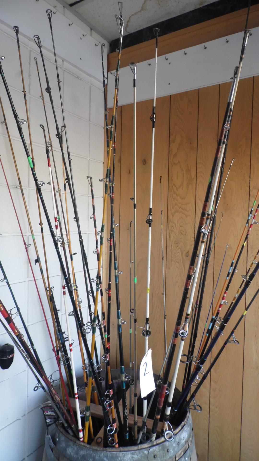 ASSORTED FISHING RODS (NO BARREL)