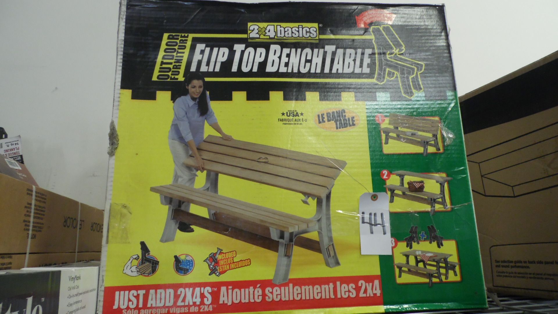 FLIP TOP BENCH TABLE (NO WOOD)